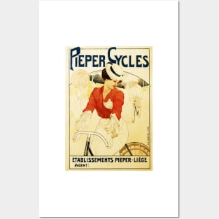 PIEPER CYCLES Art Nouveau French Advertisement Vintage Bicycle Posters and Art